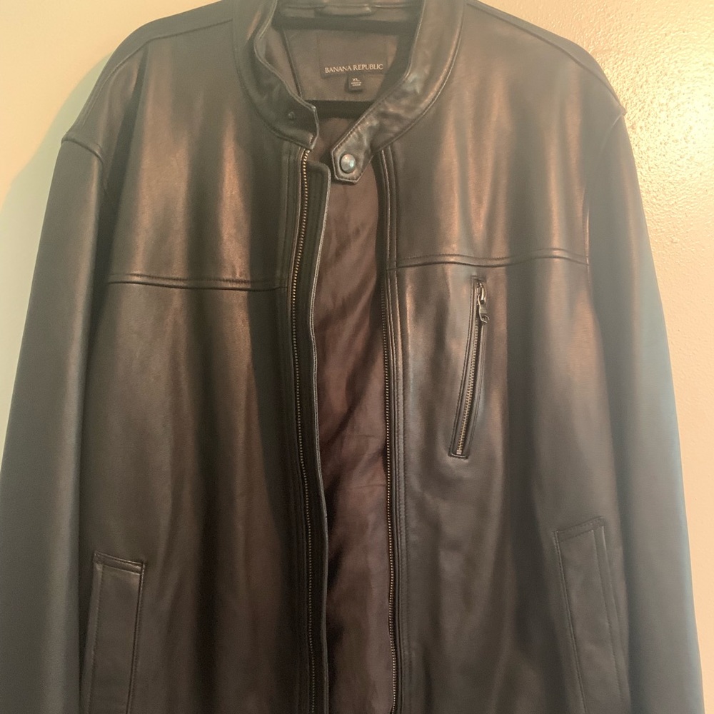 Banana republic leather black jacket